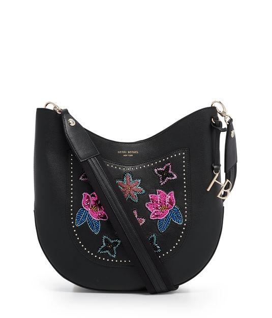 Henri Bendel West 57th Floral Applique Crossbody Hobo