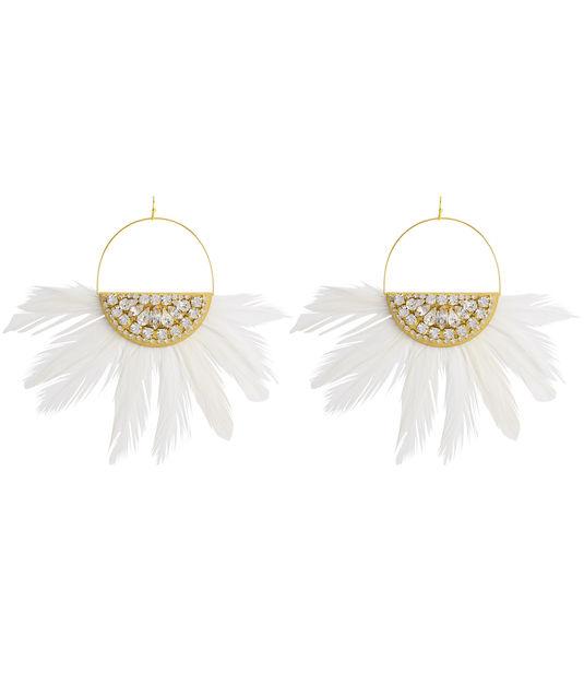 Henri Bendel Sandy Hyun Circle Feather Drop Earring