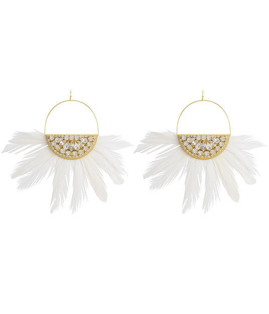 Henri Bendel Sandy Hyun Circle Feather Drop Earring