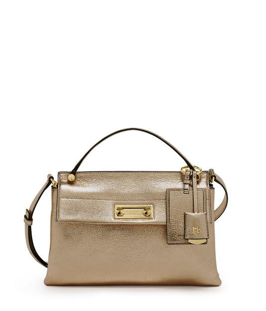 Henri Bendel Modern Icon Top Handle Metallic Satchel