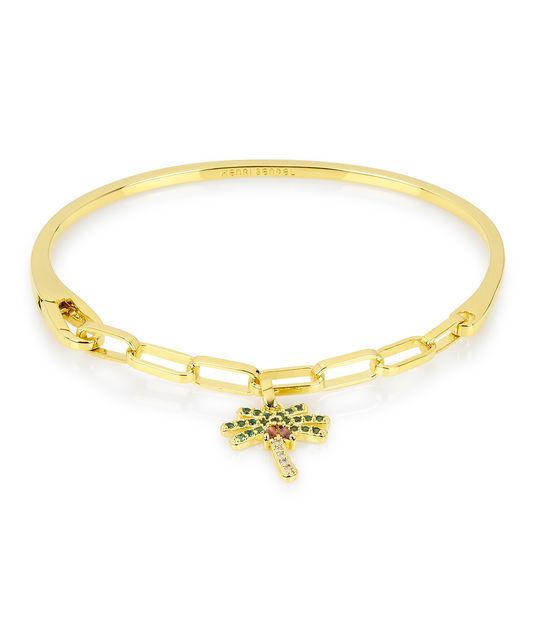 Henri Bendel Palm Tree Cuff Chain Bracelet