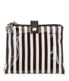 Henri Bendel Brown & White Folding Cosmetic Bag