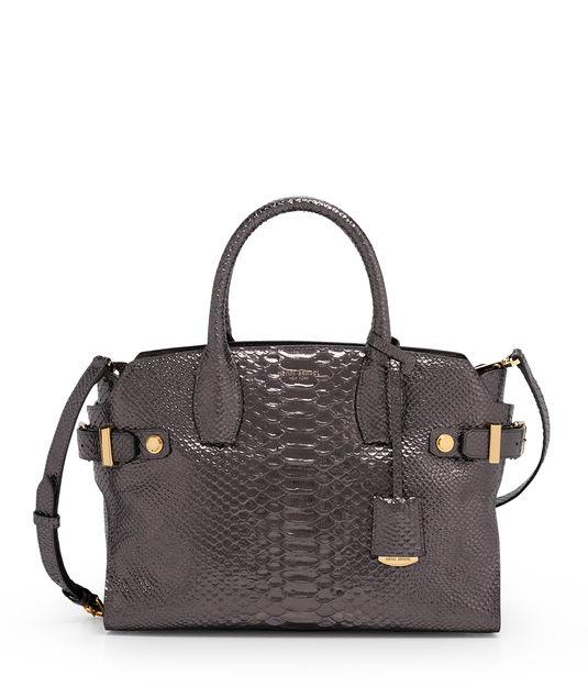 Henri Bendel Carlyle Snake Embossed Satchel