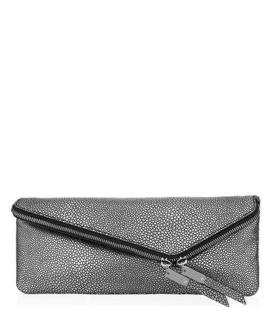 Henri Bendel Debutante Metallic Stingray Slim Clutch