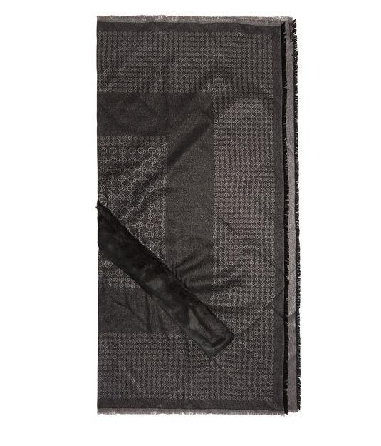 Henri Bendel Sparkle Faux Fur Monogram Pashmina