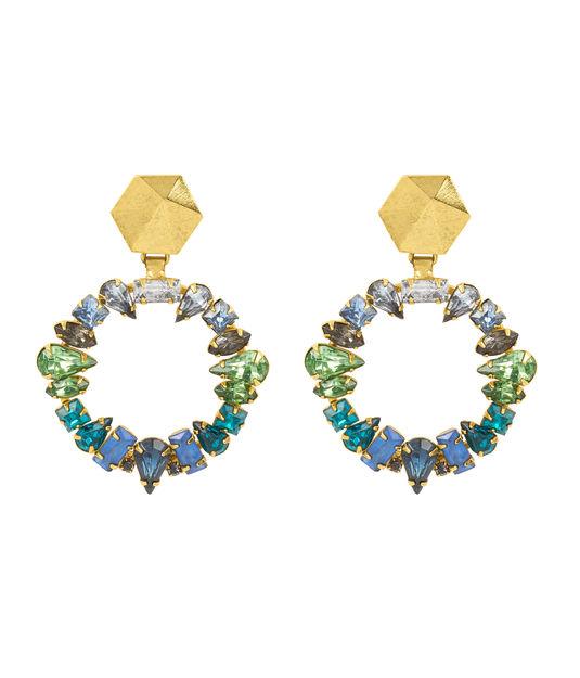 Henri Bendel Nicole Romano Mixed Crystal Hoop Earring