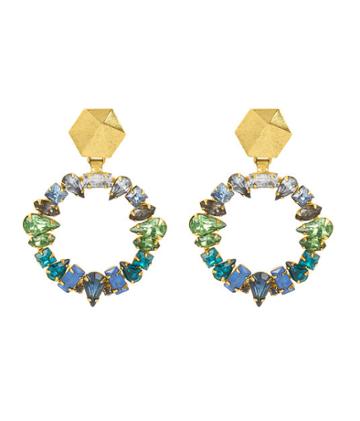 Henri Bendel Nicole Romano Mixed Crystal Hoop Earring
