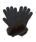 Henri Bendel Cashmere Faux Fur Gloves