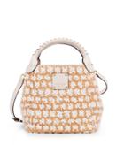 Henri Bendel Raffia Pom Pom Bucket Crossbody