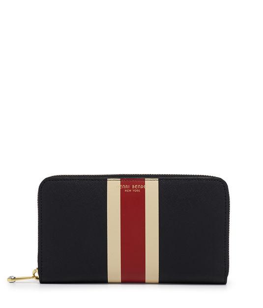 Henri Bendel West 57th Striped Zip Around Continental Wallet