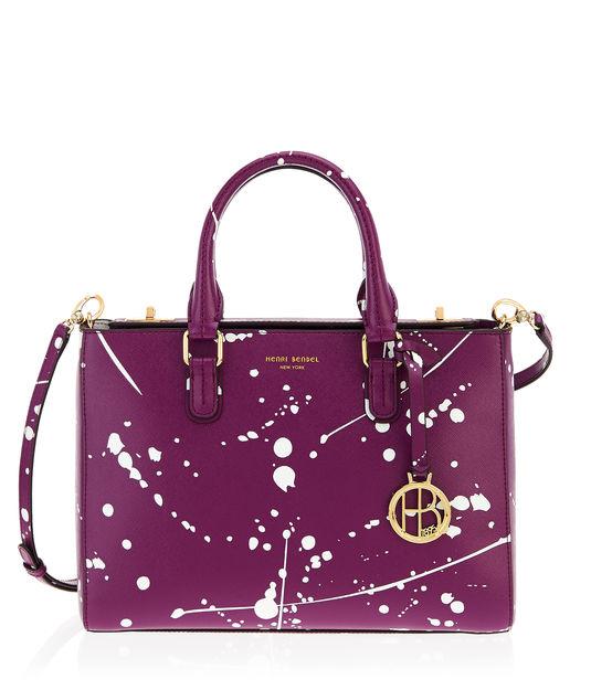 Henri Bendel West 57th Small Splatter Turnlock Satchel
