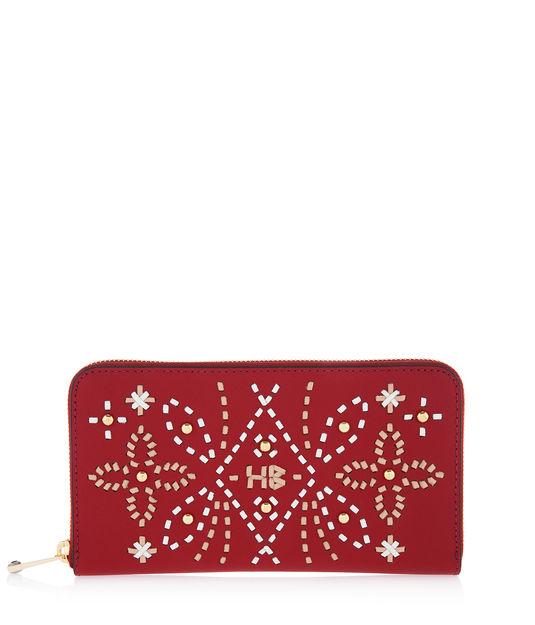 Henri Bendel West 57th Embroidery Zip Around Continental Wallet