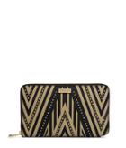 Henri Bendel West 57th Xl Geo Tribal Studded Zip Around Continental Wallet