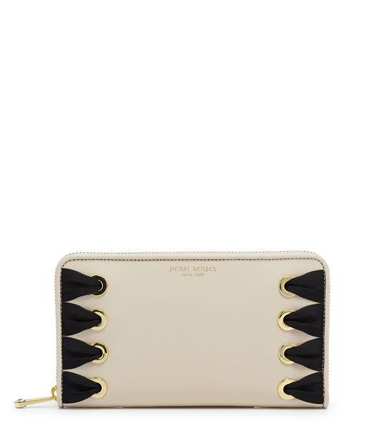 Henri Bendel West 57th Ribbon Laced Zip Around Continental Wallet