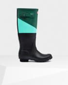 Women's Asymmetric Color Block Rain Boots