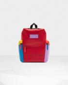 Original Color Block Top Clip Rubberized Leather Backpack