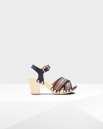 Women's Refined Webbing Cross Clog Sandals
