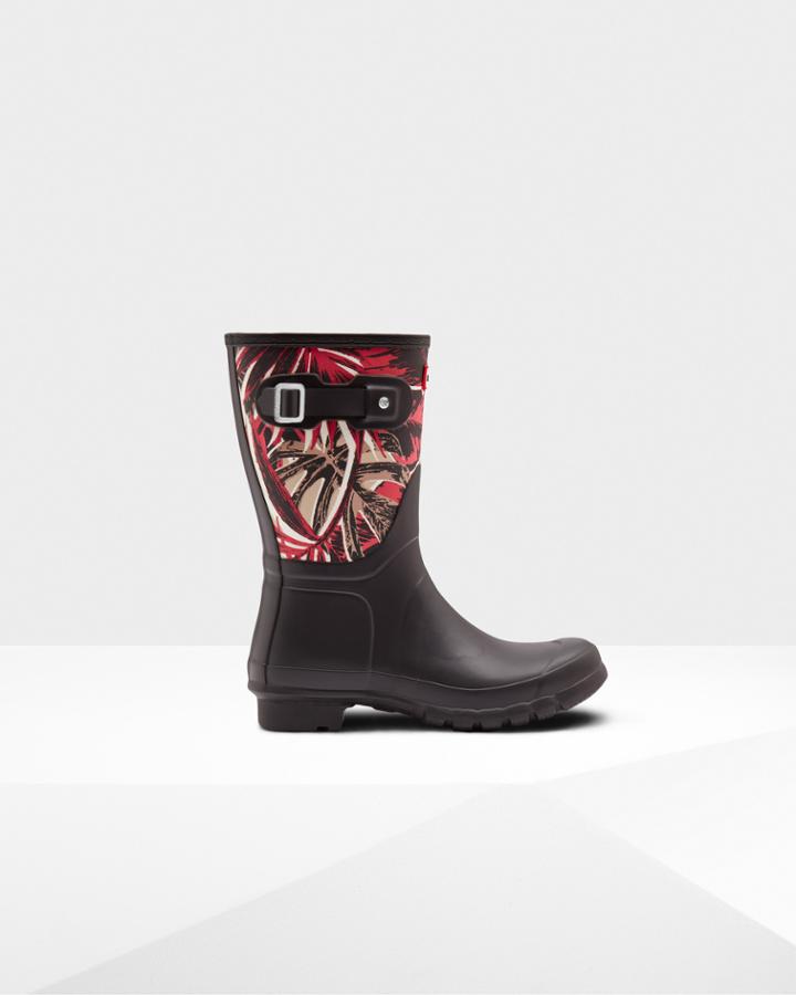Women's Original Short Jungle Print Canvas Rain Boots