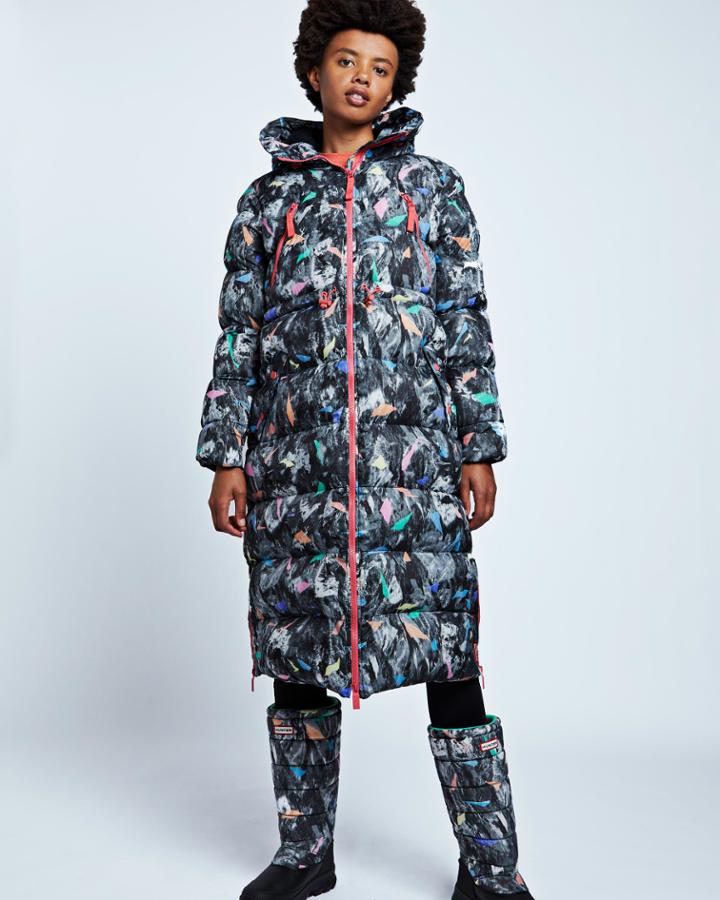 Women's Original Printed Long Puffer Coat