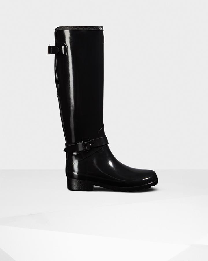 Women's Refined Slim Fit Adjustable Tall Gloss Rain Boots