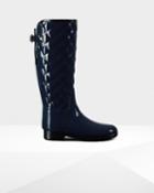 Women's Refined Adjustable Quilted Gloss Rain Boots