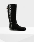 Women's Refined Slim Fit Adjustable Quilted Tall Rain Boots