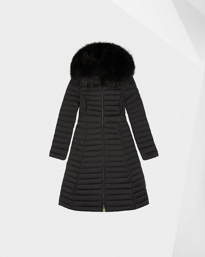Women's Refined Down Coat With Faux Fur Hood