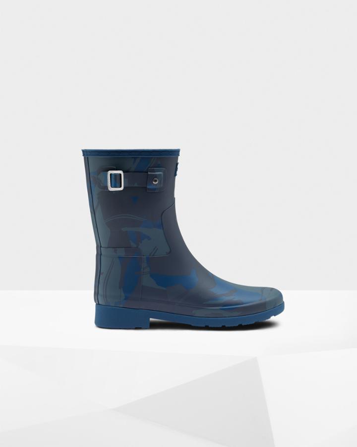 Women's Refined Slim Fit Printed Short Rain Boots