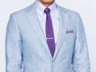 Indochino Chambray Blue Linen Custom Tailored Men's Suit