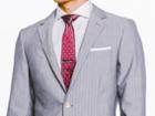 Indochino Light Gray Double Pinstripe Custom Tailored Men's Suit