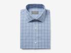 Indochino Blue Gingham Windowpane Custom Tailored Men's Dress Shirt