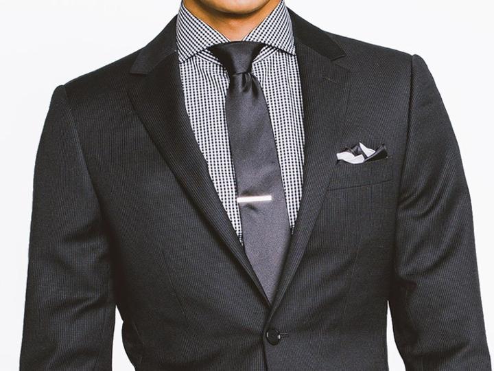Indochino Black Micro Stitch Stripe Custom Tailored Men's Suit
