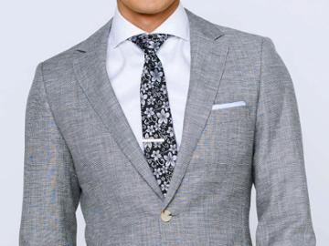 Indochino Black And White Slub Oxford Custom Tailored Men's Suit