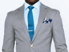 Indochino Gray Micro Houndstooth Cotton Custom Tailored Men's Suit