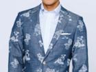 Indochino Washed Indigo Aloha Print Custom Tailored Men's Blazer