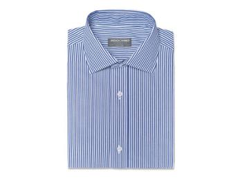 Indochino Navy Pinstripe Wrinkle-free Custom Tailored Men's Dress Shirt