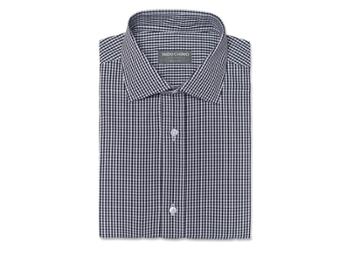 Indochino Black Gingham Wrinkle-free Custom Tailored Men's Dress Shirt