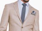 Indochino Tan Windowpane Pebbleweave Custom Tailored Men's Blazer
