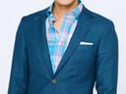 Indochino Blue Basketweave Custom Tailored Men's Blazer