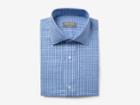 Indochino French Blue Dobby Gingham Custom Tailored Men's Dress Shirt
