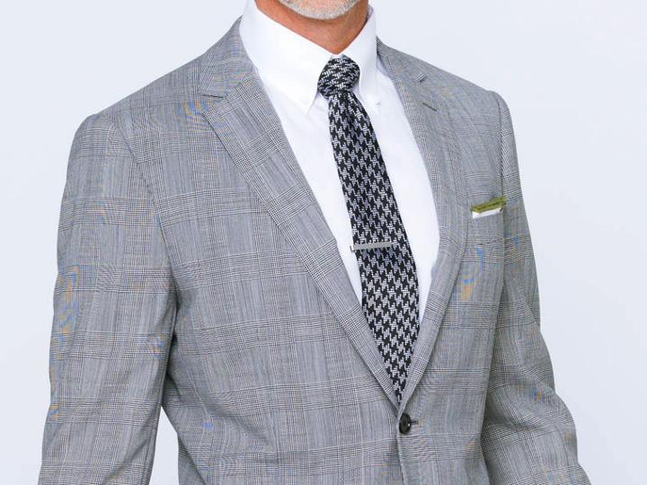 Indochino Black And White Summer Glen Check Custom Tailored Men's Suit