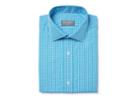 Indochino Aqua Gingham Wrinkle-free Custom Tailored Men's Dress Shirt