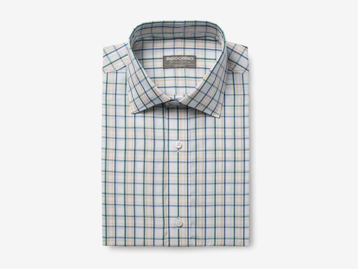 Indochino Yellow Plaid Custom Tailored Men's Dress Shirt