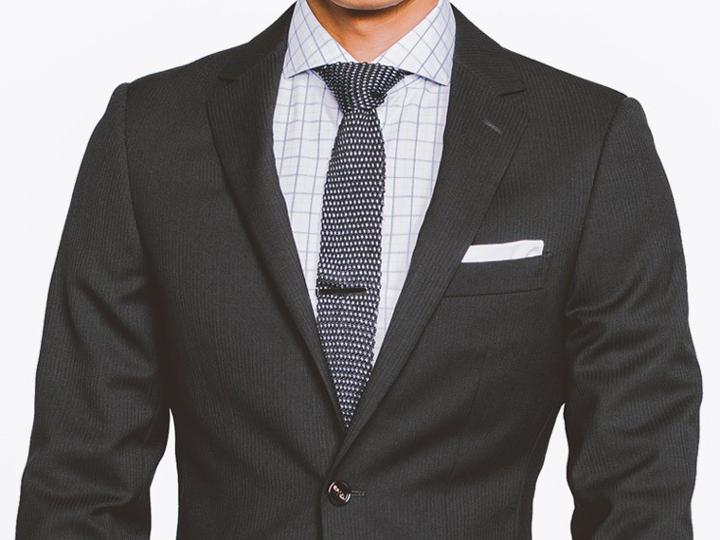 Indochino Midnight Shadow Micro Stripe Custom Tailored Men's Suit