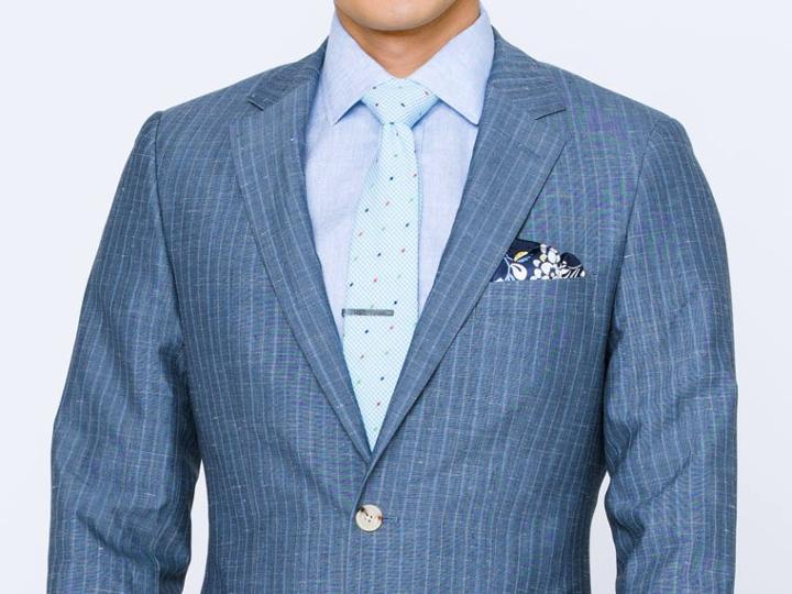Indochino Washed Indigo Pinstripe Custom Tailored Men's Suit
