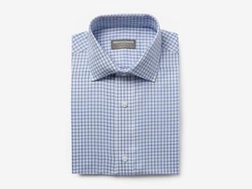Indochino Marina Blue Gingham Oxford Custom Tailored Men's Dress Shirt