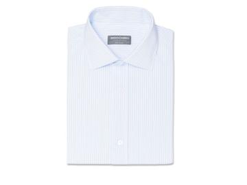 Indochino Light Blue Pinstripe Wrinkle-free Custom Tailored Men's Dress Shirt