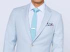 Indochino French Blue Micro Houndstooth Custom Tailored Men's Blazer