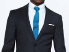 Indochino Coal Black Fineline Custom Tailored Men's Suit