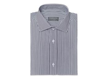 Indochino Black Pinstripe Wrinkle-free Custom Tailored Men's Dress Shirt